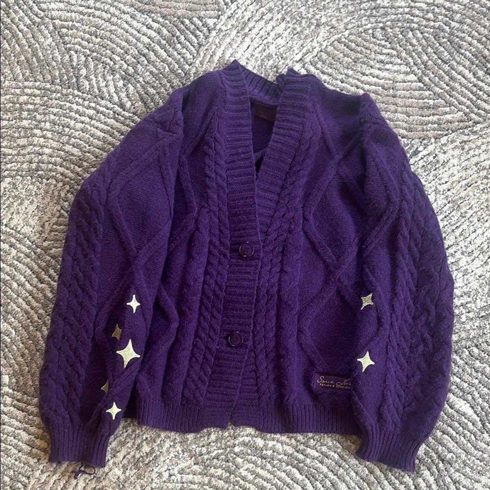 Taylor Swift Purple Cable Knit Cardigan